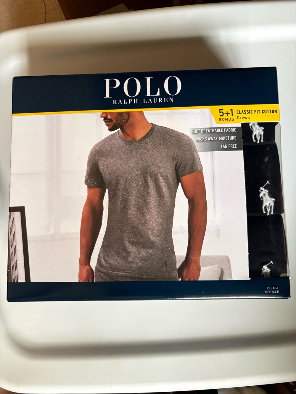NEW Polo by Ralph Lauren Men’s Gray Crew Neck T-Shirt - Classic Fit